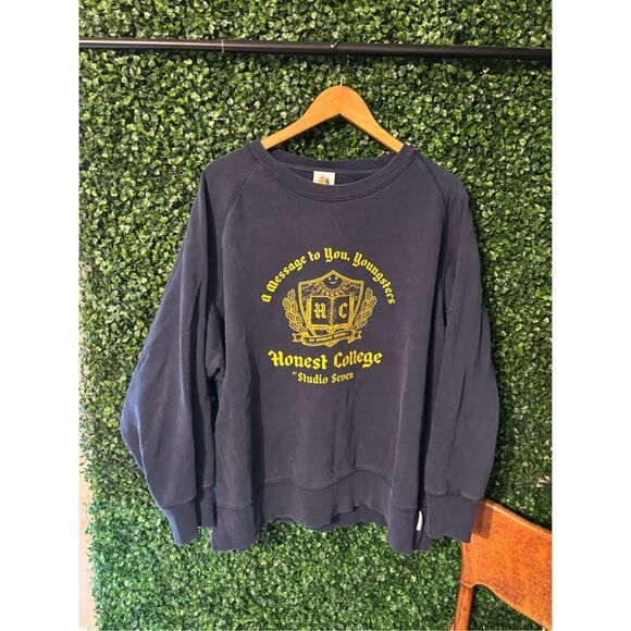Honest College By Studio Seven Navy Blue Youngsters Crewneck Sz XXL - Picture 1 of 5